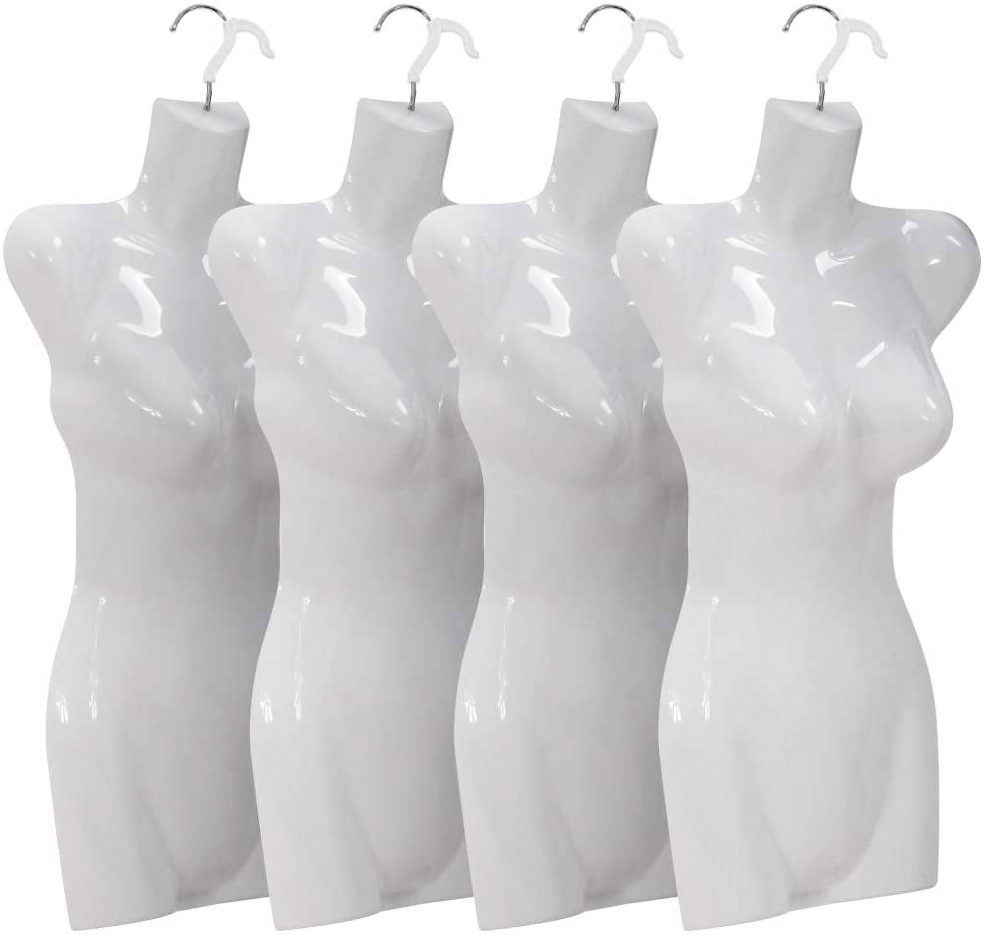 4PCS Female Mannequin Torso Dress Form Sewing Manikin 27 Inch Height Dress  Model Mannequin Display Head Dress Mannequin Clothing Form Metal Hook